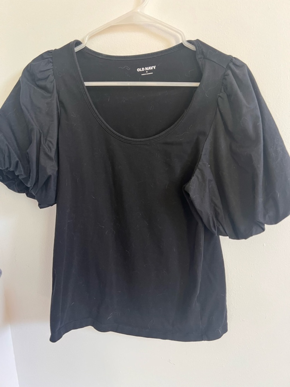 Old Navy- Black scoop neck puff sleeve